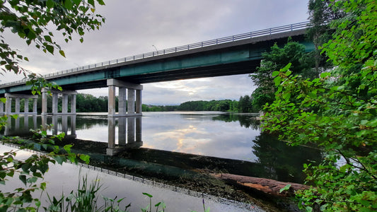 Sherbrooke 9 Juillet 2021 Aube (Vue K1) Rivière Magog Et Pont Jacques Cartier