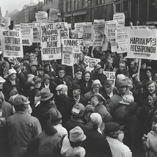 Des Gens Qui Manifestent Pour Obtenir De Meilleure Conditions Travail (Vue Ia)