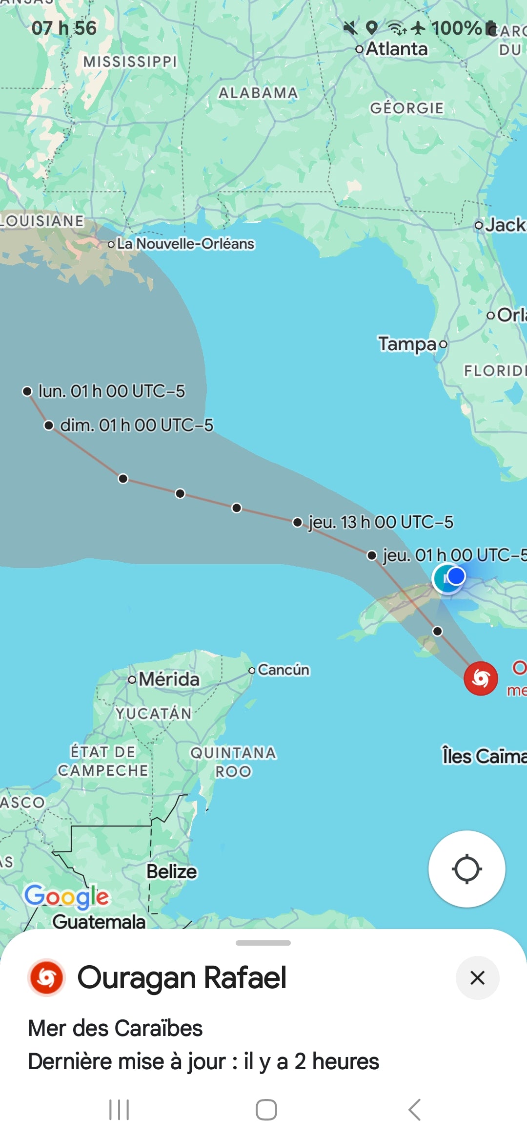 Approche de l'ouragan Rafael à Cuba en 2024