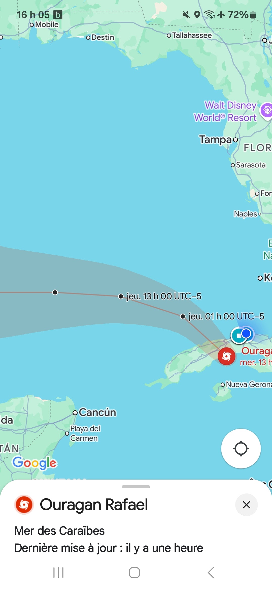 Approche de l'ouragan Rafael à Cuba en 2024